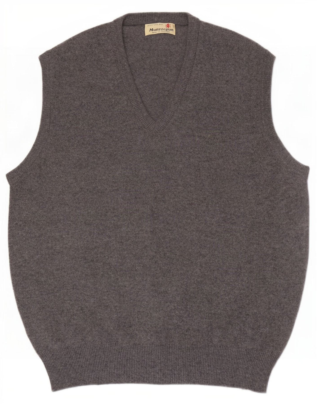 Munrospun Mens Vest Tank Top EU 52 Large Grey Wool