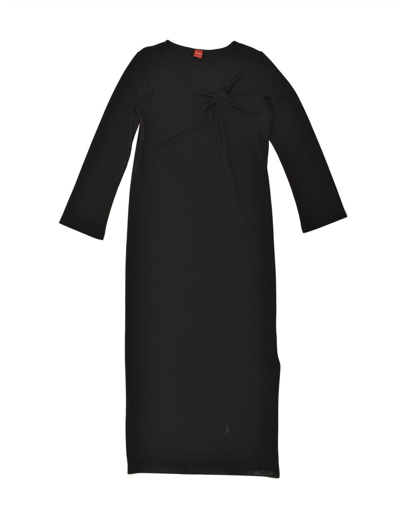 OLSEN Womens Long Sleeve Bodycon Dress UK 12 Medium  Black Viscose | Vintage Olsen | Thrift | Second-Hand Olsen | Used Clothing | Messina Hembry 