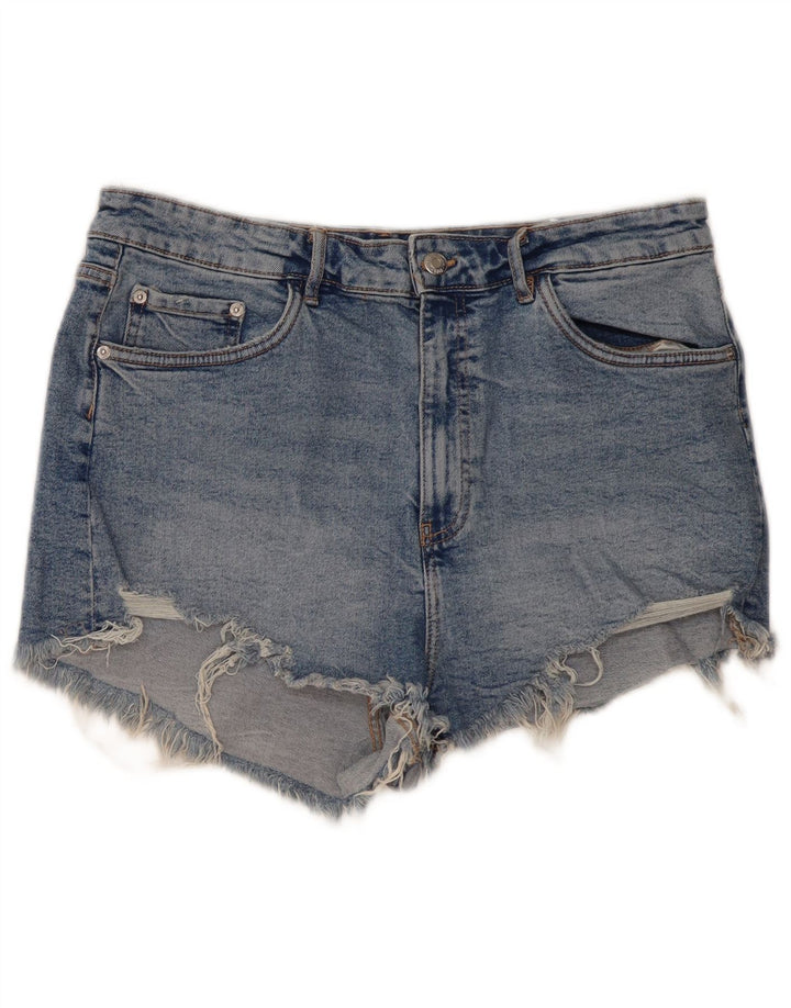 Zara Womens Denim Shorts EU 36 XL W36 Blue Cotton