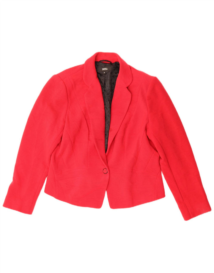 Marks & Spencer Womens 1 Button Blazer Jacket UK 18 XL Red Polyester