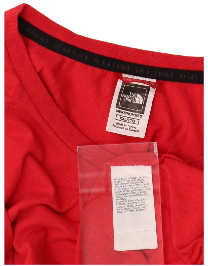 THE NORTH FACE Mens Graphic T-Shirt Top 2XL Red Cotton