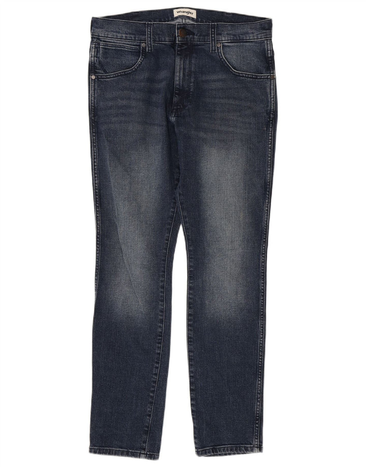 Wrangler Mens Larston Straight Jeans W32 L32 Blue Cotton