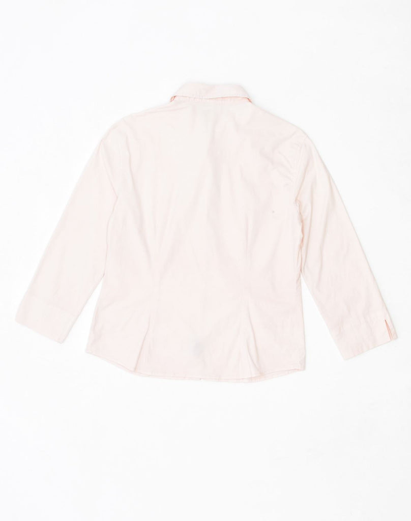 STEFANEL Womens 3/4 Sleeve Shirt UK 14 Large Pink Cotton | Vintage | Thrift | Second-Hand | Used Clothing | Messina Hembry 