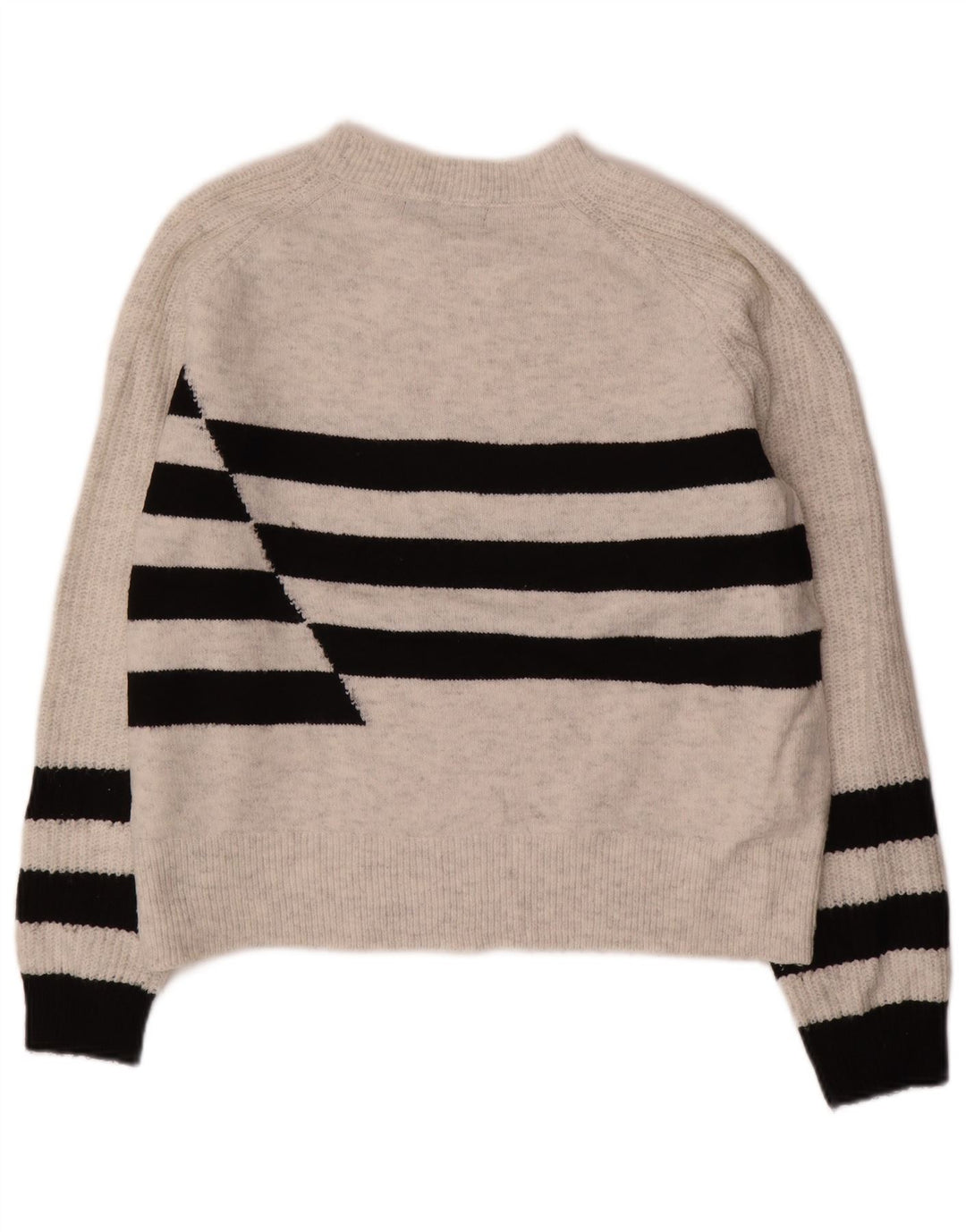 MARKS & SPENCER Womens Boat Neck Jumper Sweater UK 14 Medium White Striped