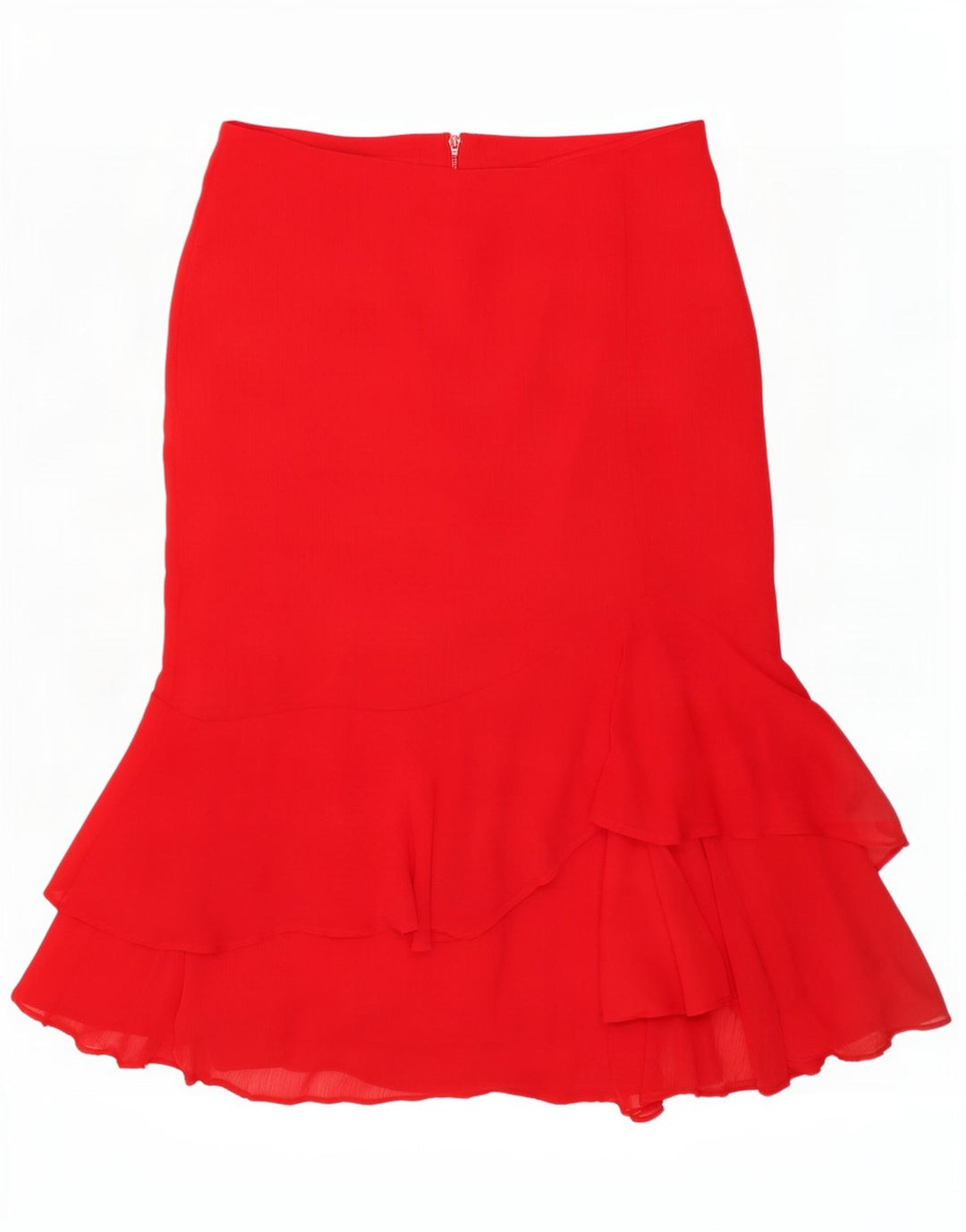 Marks & Spencer Womens Ruffle Skirt UK 12 Medium W32 Red Polyester