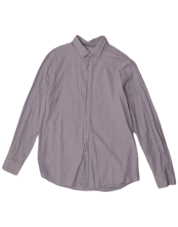 Massimo Dutti Mens Shirt XL Blue Cotton