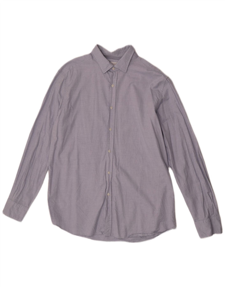 Massimo Dutti Mens Shirt XL Blue Cotton