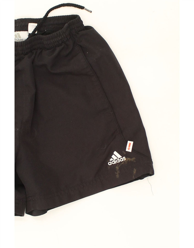 ADIDAS Womens Sport Shorts UK 8 Small Black Polyester | Vintage Adidas | Thrift | Second-Hand Adidas | Used Clothing | Messina Hembry 