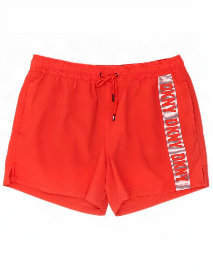 Dkny Mens Graphic Swimming Shorts XL Red Polyester