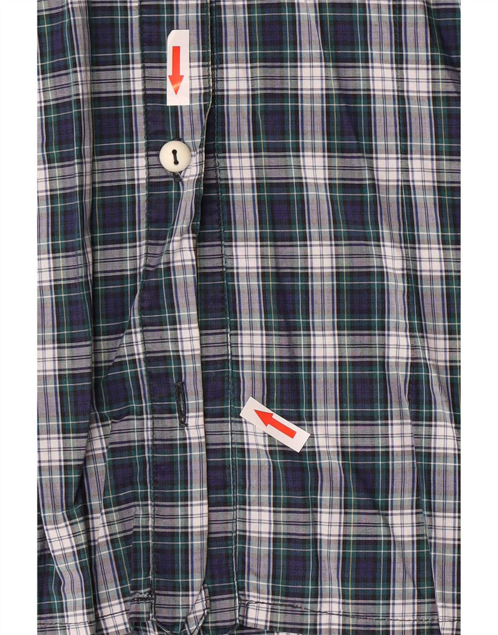 Benetton Womens Shirt IT 46 Large Green Plaid