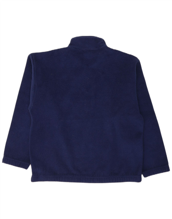 Sergio Tacchini Mens Zip Neck Fleece Jumper Large Navy Blue Polyester