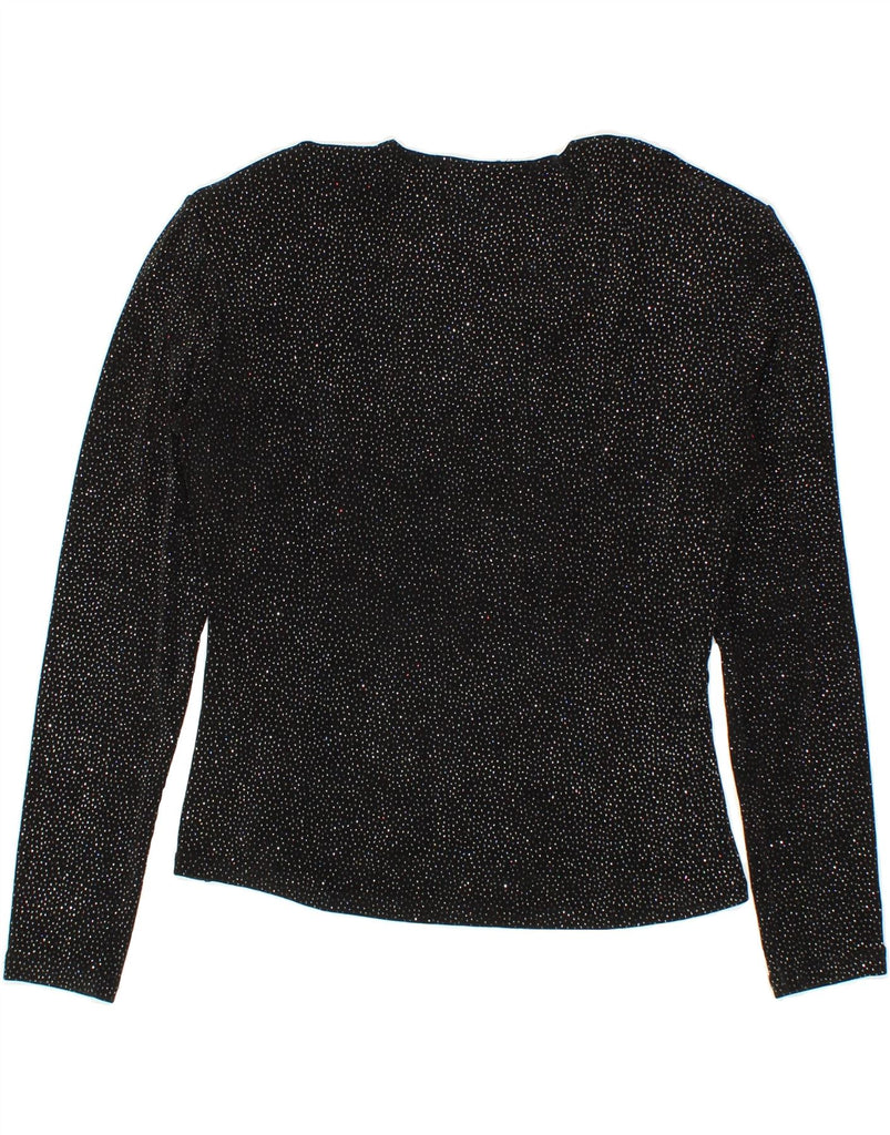 VINTAGE Womens Blouse Top UK 16 Large Black Spotted Acetate Vintage Vintage and Second-Hand Vintage from Messina Hembry 