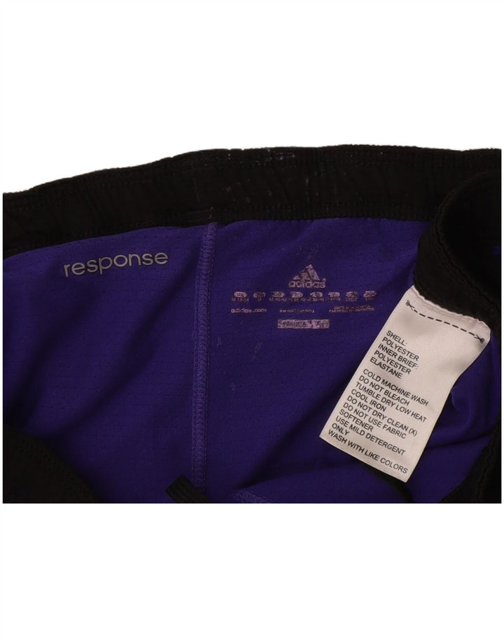 Adidas Womens Sport Shorts UK 12/14 Medium  Black Colourblock Polyester