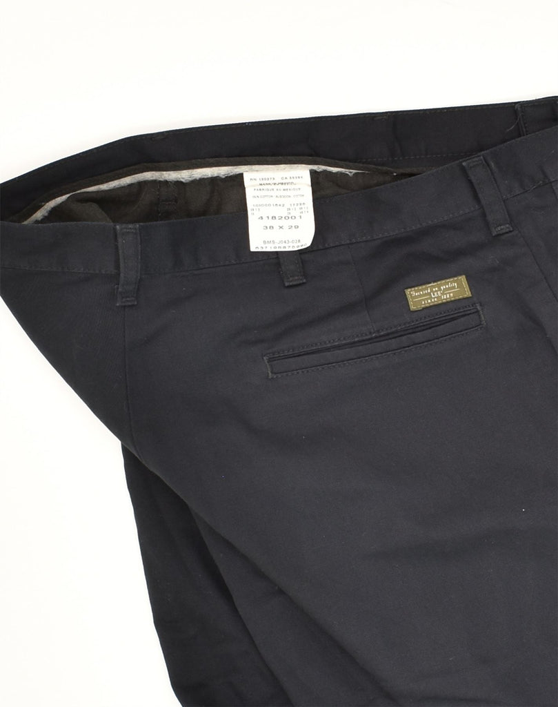 LEE Mens Tapered Chino Trousers W38 L29  Navy Blue Cotton | Vintage Lee | Thrift | Second-Hand Lee | Used Clothing | Messina Hembry 