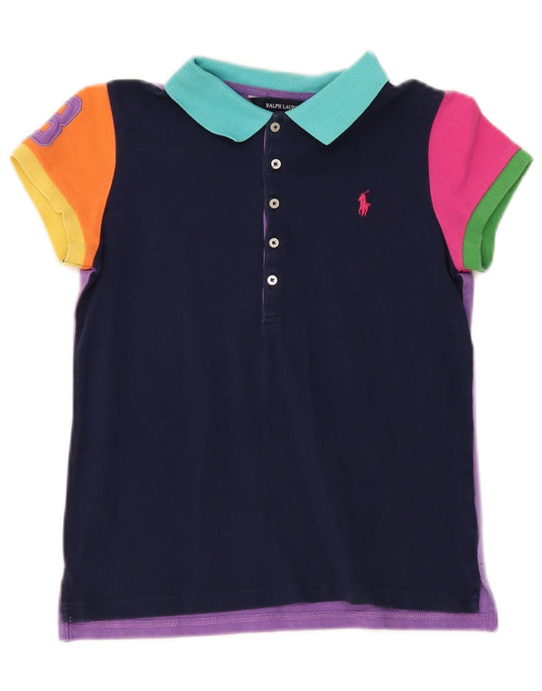 Ralph Lauren Girls Polo Shirt 15-16 Years XL Multicoloured Colourblock