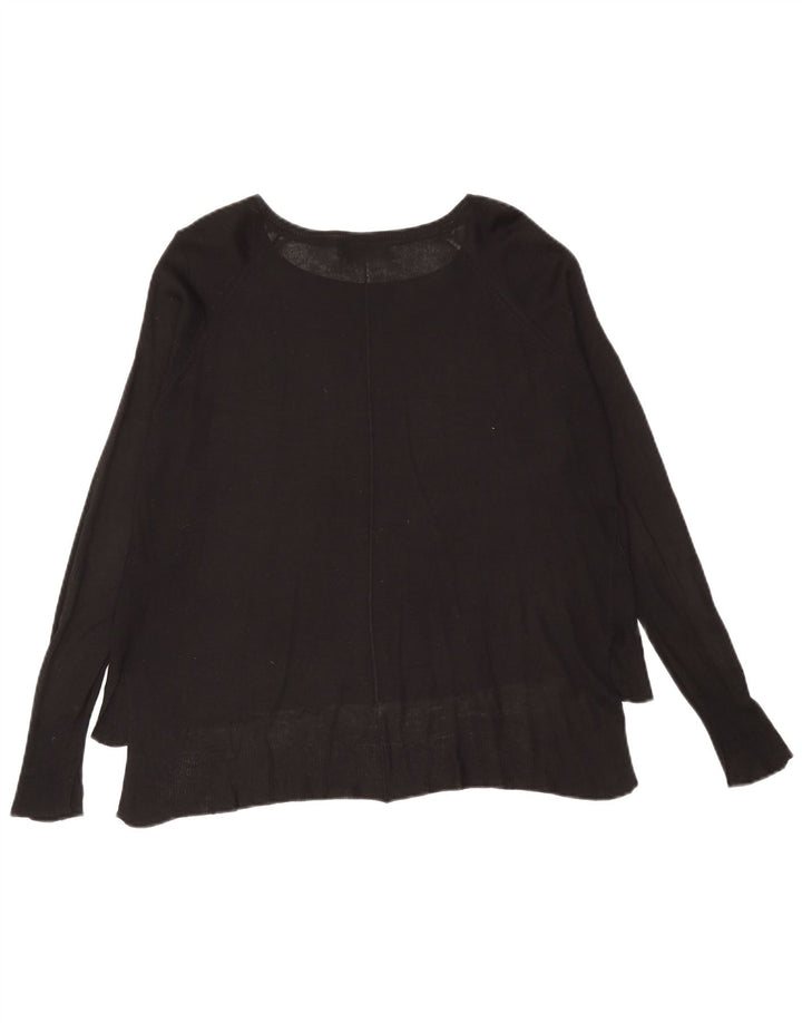Zara Womens Oversized Top Long Sleeve UK 10 Small Black Viscose