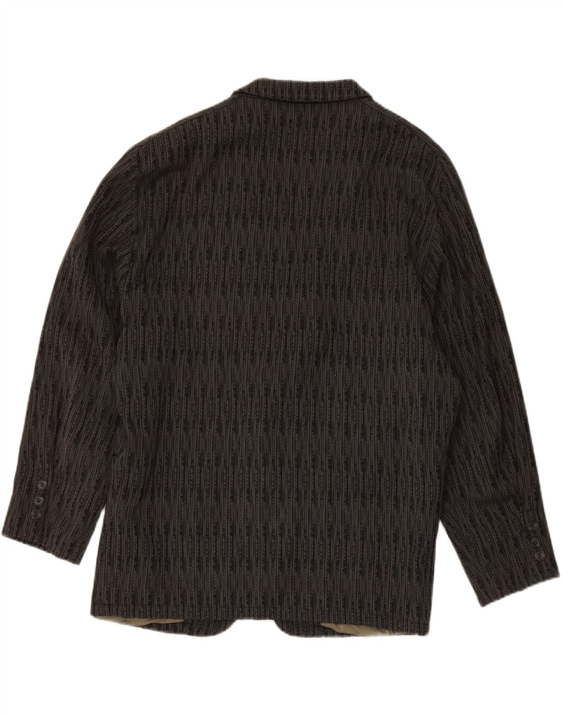 MILLIBAR Mens 1 Button Blazer Jacket IT 52 XL Grey Striped Wool Vintage Millibar and Second-Hand Millibar from Messina Hembry 