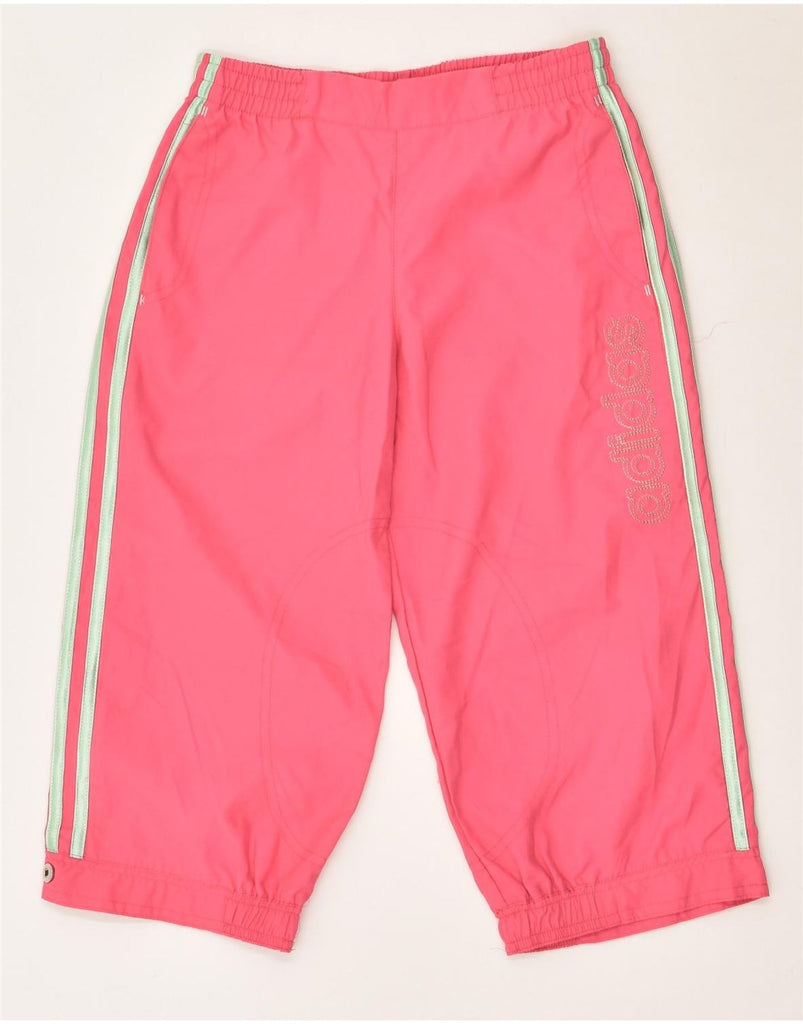 ADIDAS Girls Capri Tracksuit Trousers 11-12 Years Pink Polyester | Vintage Adidas | Thrift | Second-Hand Adidas | Used Clothing | Messina Hembry 