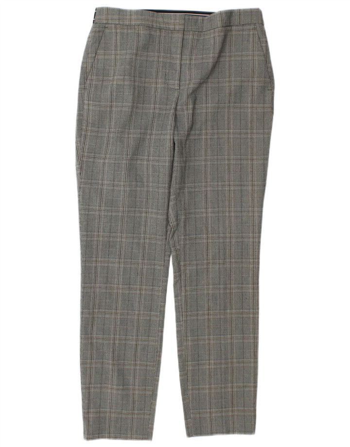 Zara Womens Straight Suit Trousers Medium W28 L27 Grey Check Polyester