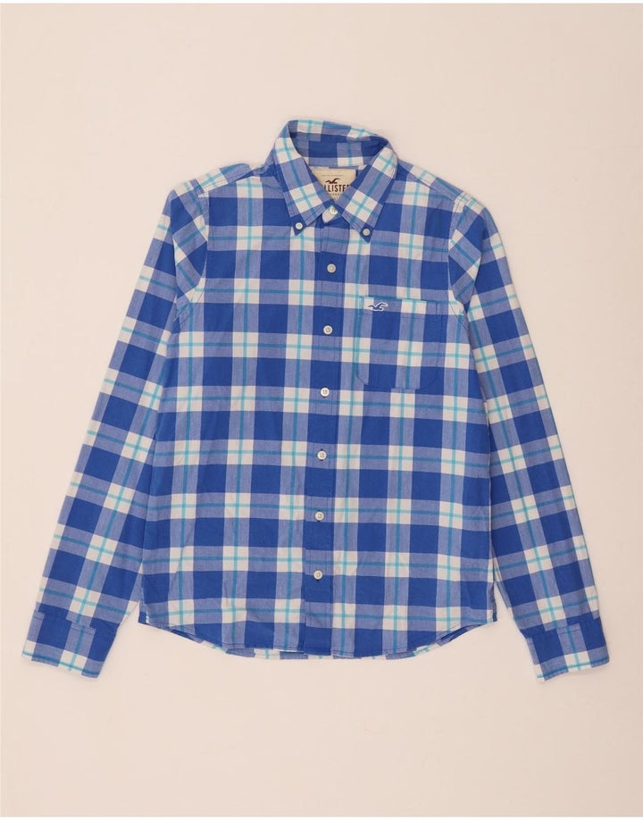 Hollister Mens Shirt Medium Blue Check Cotton