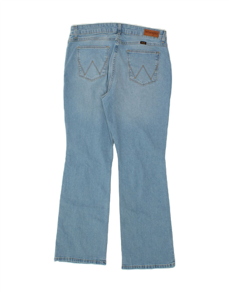 WRANGLER Womens Distressed Bootcut Jeans UK 14 Medium W30 L29 Blue Cotton Vintage Wrangler and Second-Hand Wrangler from Messina Hembry 