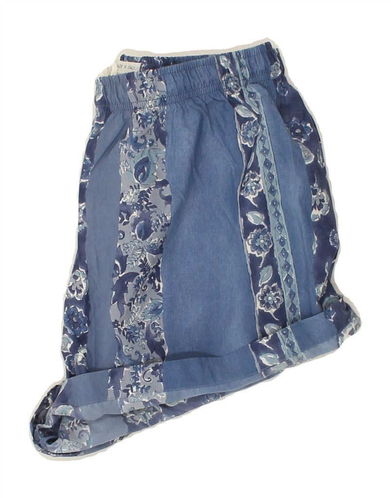 VINTAGE Womens Swimming Shorts IT 52 2XL Blue Floral Nylon Vintage Vintage and Second-Hand Vintage from Messina Hembry 