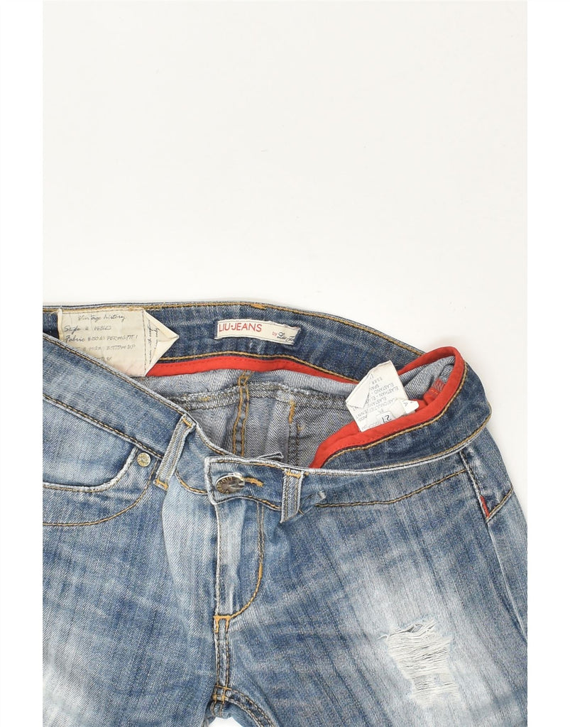 LIU JO Womens Slim Jeans W27 L30 Blue Colourblock Cotton | Vintage Liu Jo | Thrift | Second-Hand Liu Jo | Used Clothing | Messina Hembry 