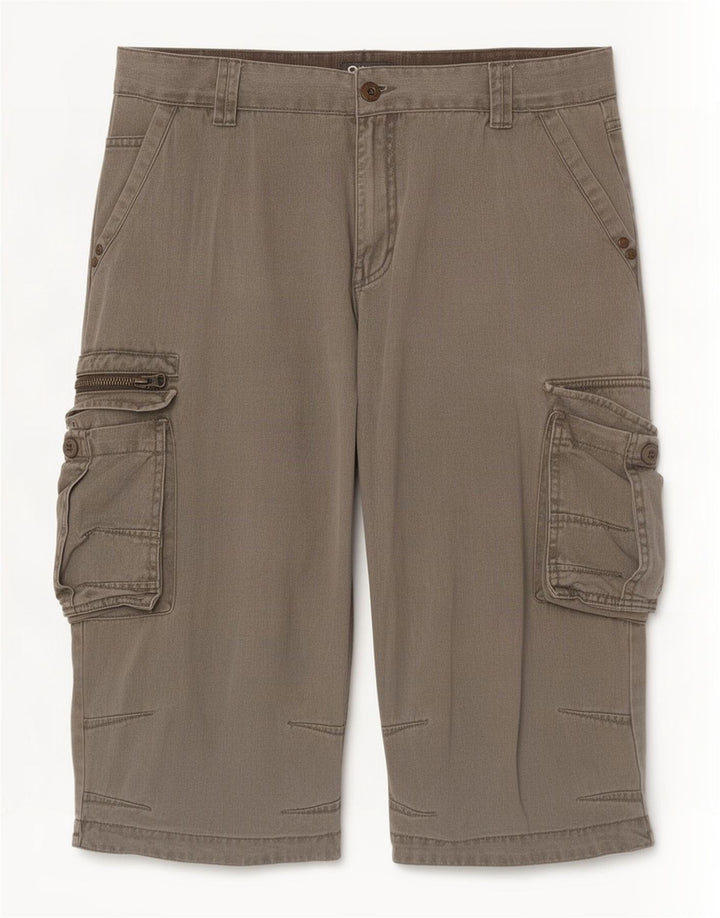 OWK Mens Cargo Shorts XL W40 Khaki Cotton