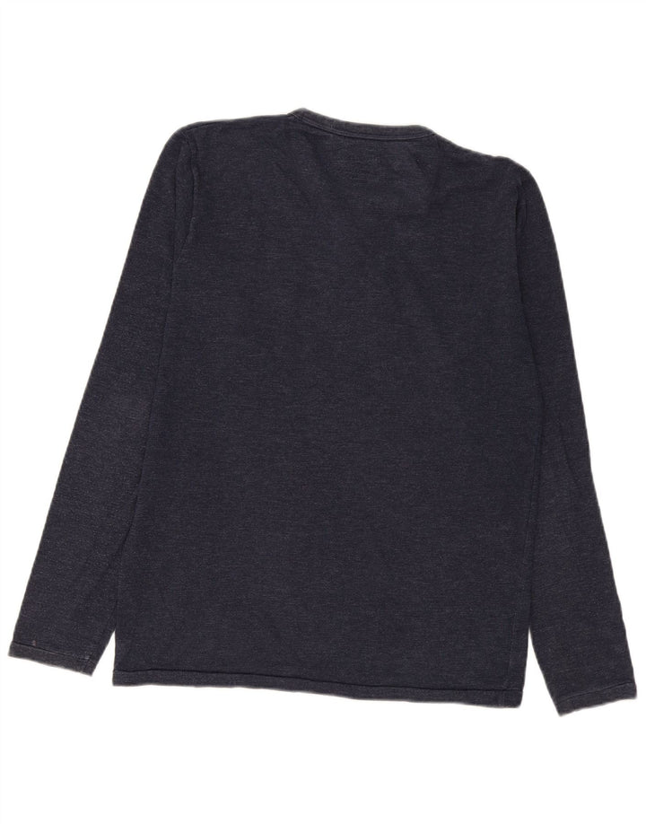 Jack & Jones Mens Top Long Sleeve Medium Navy Blue Flecked
