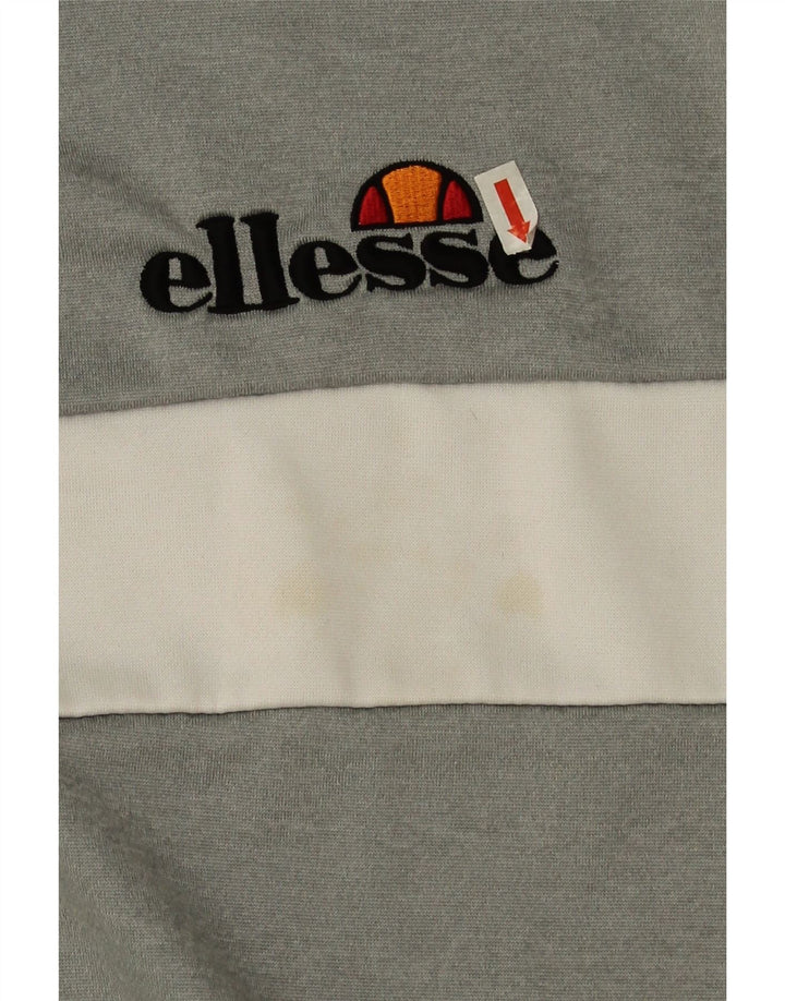 Ellesse Mens Graphic Sweatshirt Jumper Small Grey Colourblock Polyester