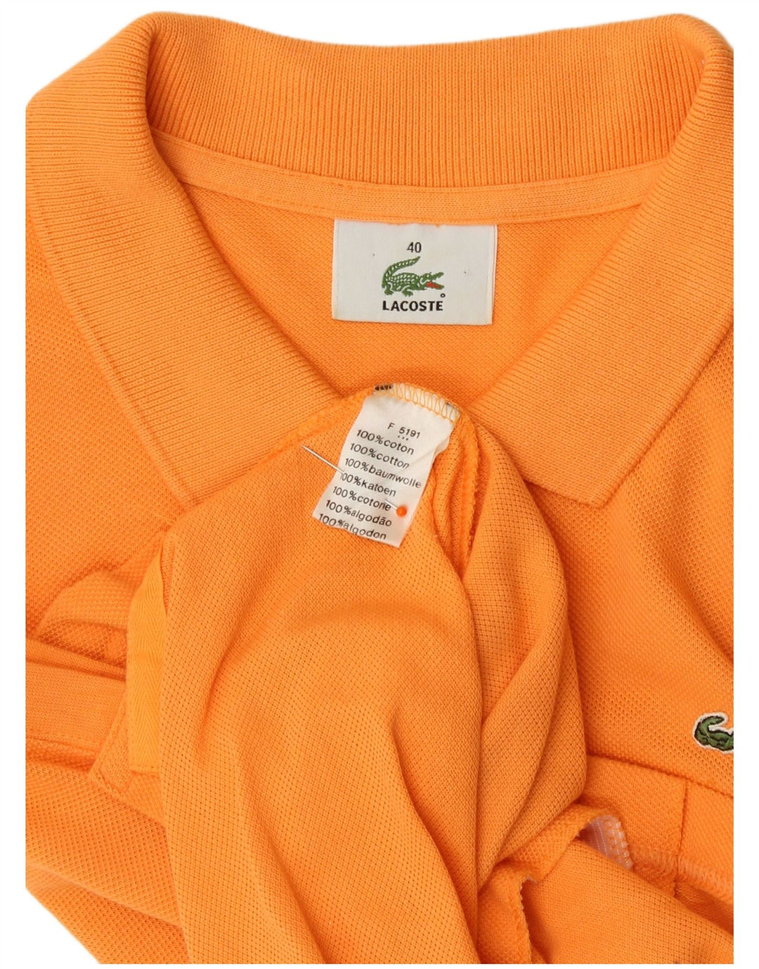 Lacoste Womens Sleeveless Shirt Blouse Size 40 Medium Orange Cotton