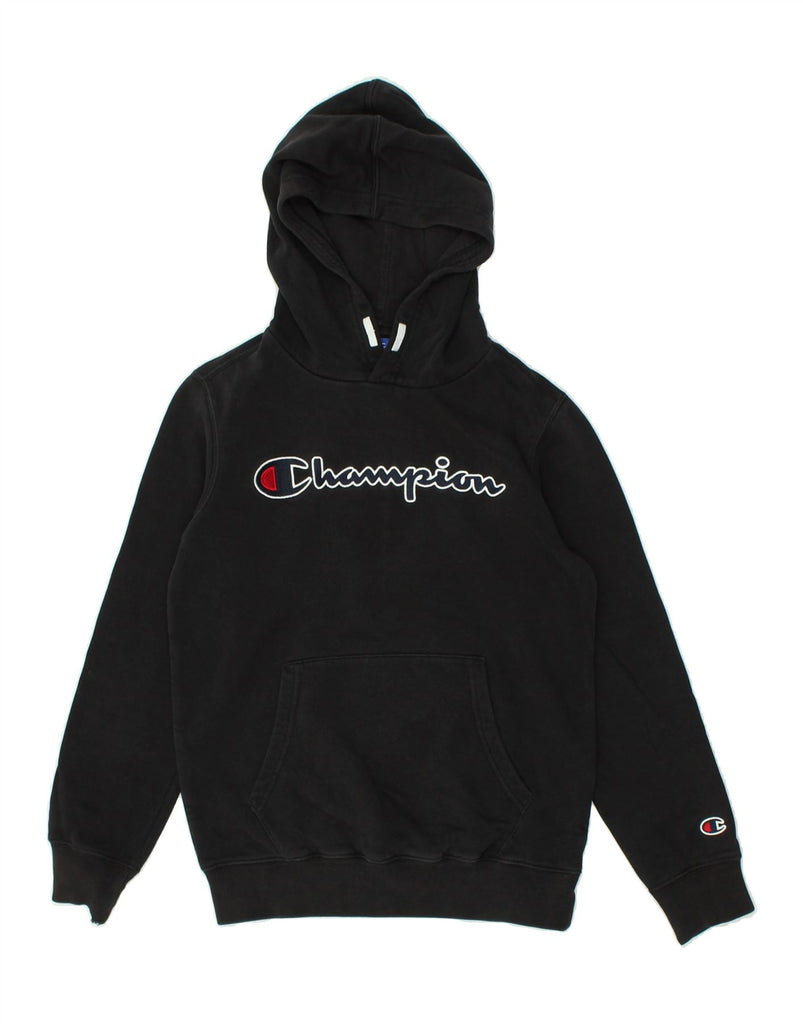 CHAMPION Boys Graphic Hoodie Jumper 11-12 Years large Black | Vintage Champion | Thrift | Second-Hand Champion | Used Clothing | Messina Hembry 