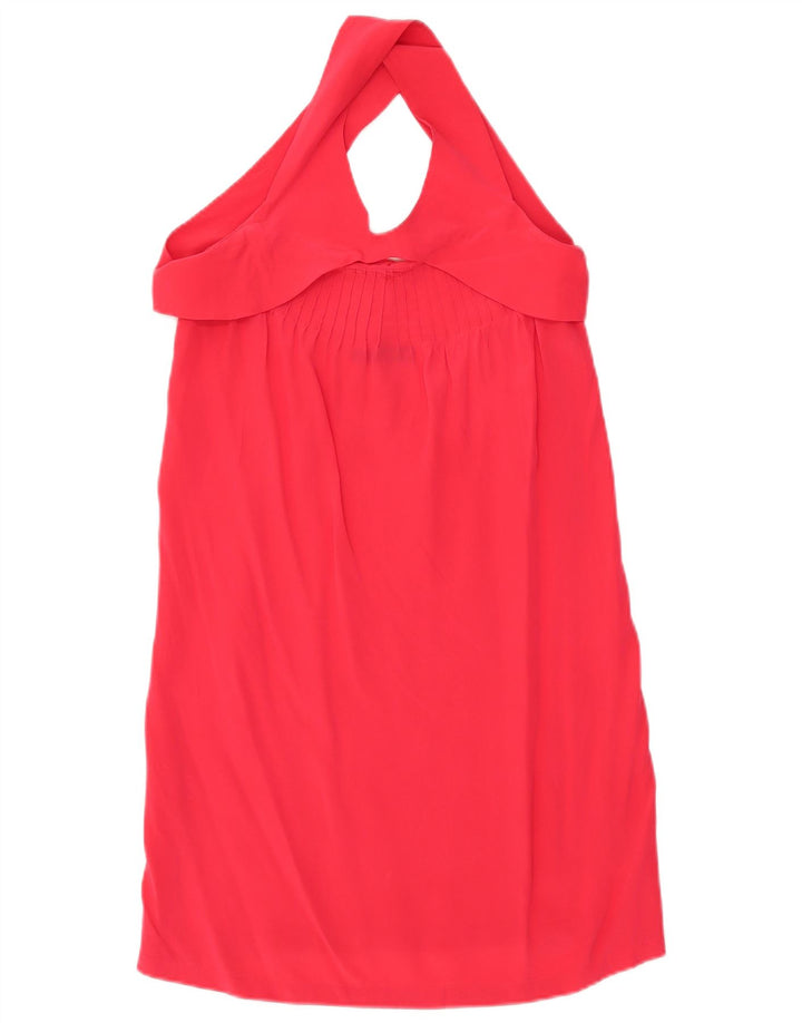 Liu Jo Womens Halter Dress IT 42 Medium Red Silk