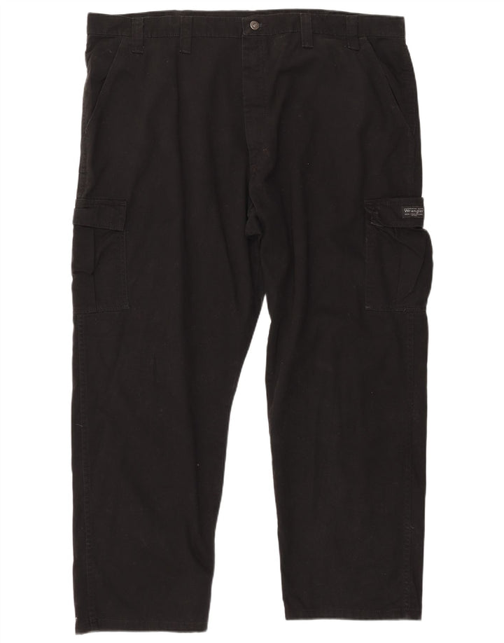Wrangler Mens Straight Cargo Trousers W44 L30 Black Cotton