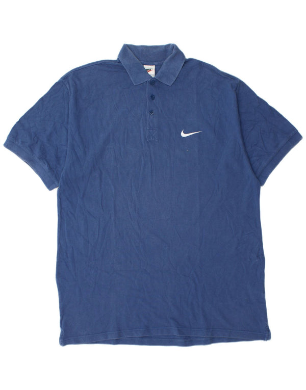 Nike Mens Polo Shirt UK 42/44 Large Blue Cotton