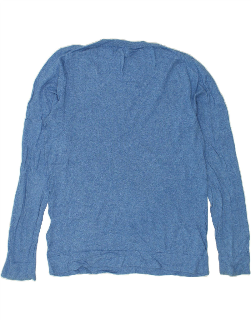 J. CREW Mens Teddie Crew Neck Jumper Sweater Medium Blue Cotton | Vintage J. Crew | Thrift | Second-Hand J. Crew | Used Clothing | Messina Hembry 