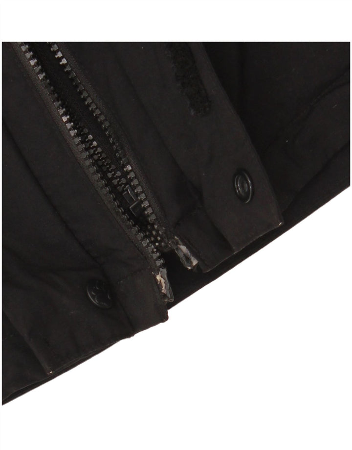 Jack Wolfskin Mens Hooded Rain Jacket UK 40/42 Large Black Polyamide