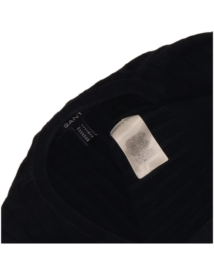 Gant Mens V-Neck Jumper Sweater Small Navy Blue Cotton