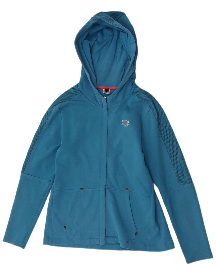 Arena Womens Zip Hoodie Sweater UK 12 Medium Blue
