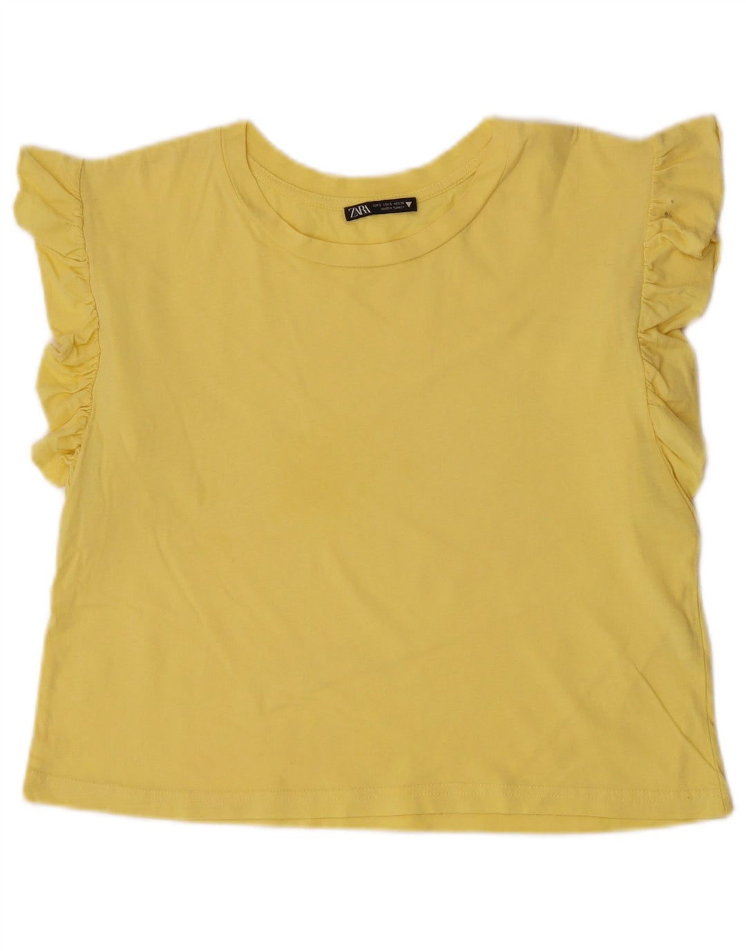 Zara Womens Vest Top UK 10 Small Yellow Cotton