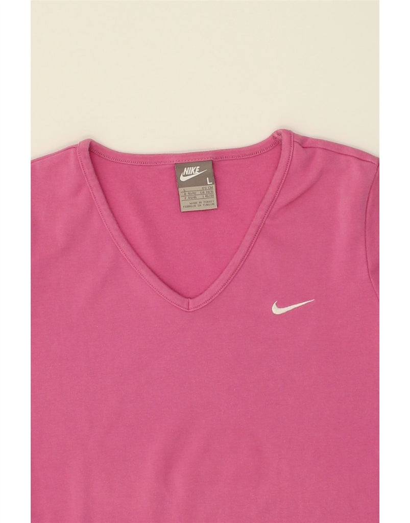 NIKE Womens T-Shirt Top UK 14/16 Large Pink | Vintage Nike | Thrift | Second-Hand Nike | Used Clothing | Messina Hembry 