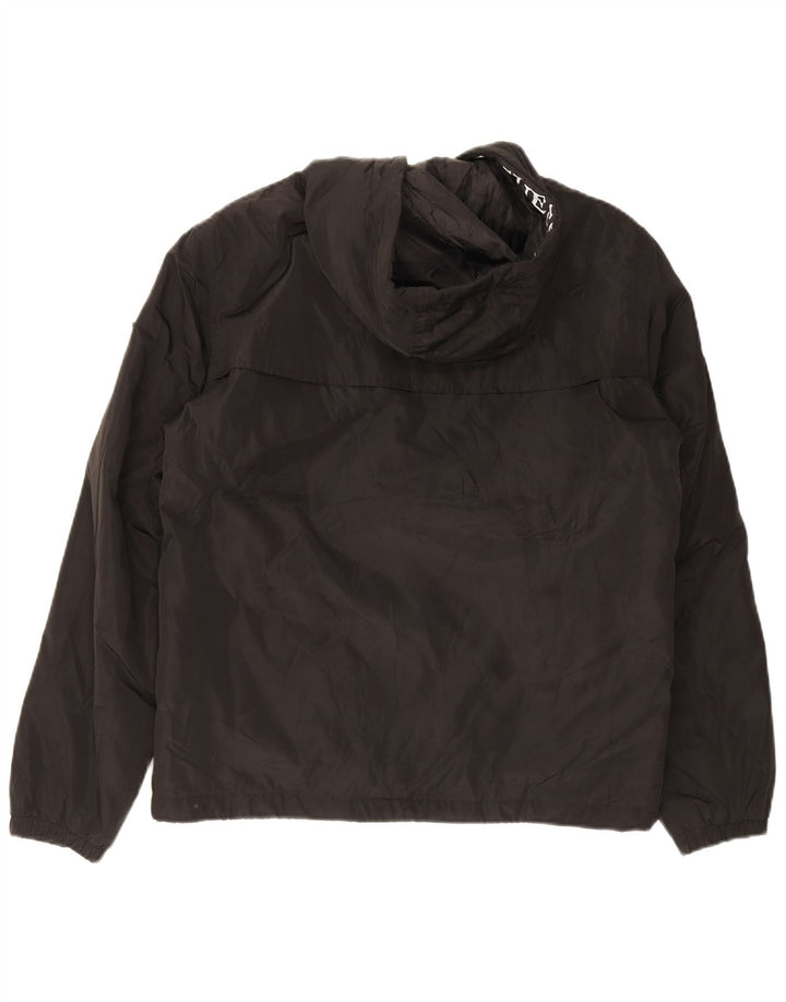 Guess Mens Hooded Rain Jacket UK 40 Large Black Polyester