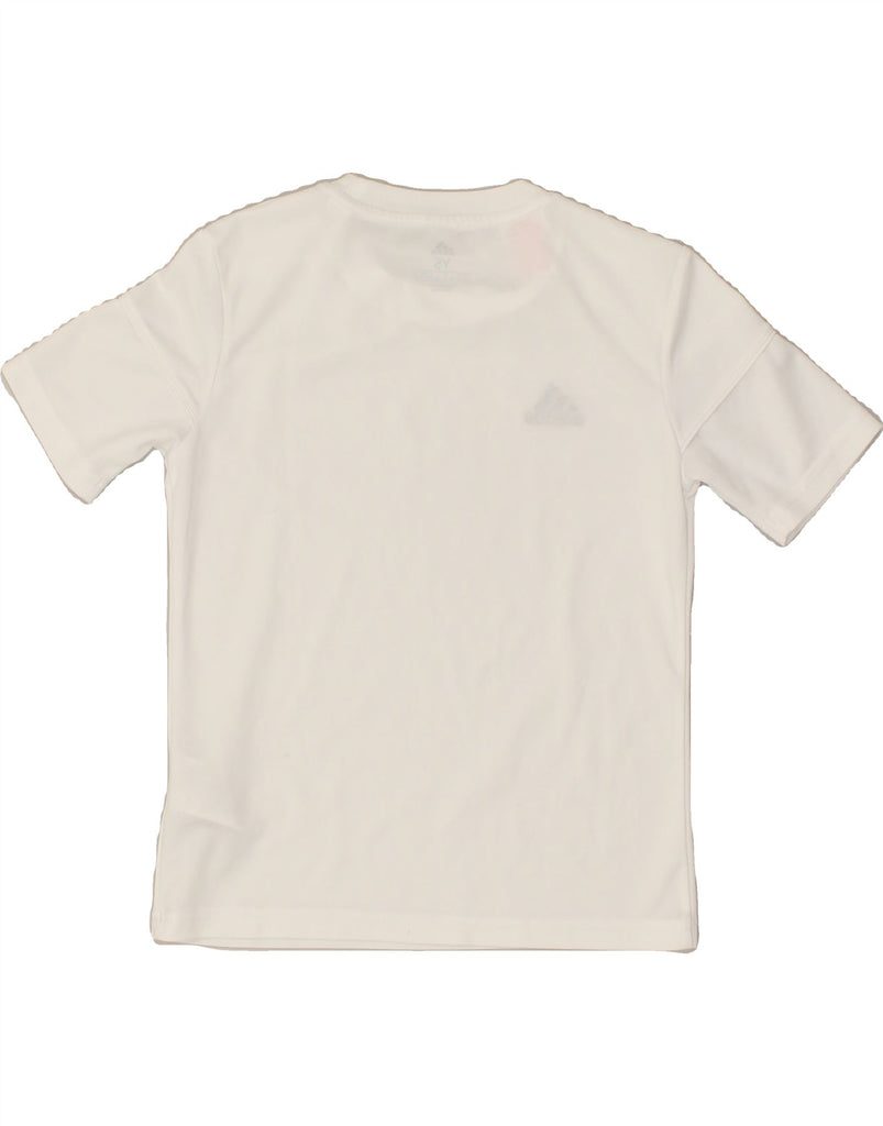 ADIDAS Boys Climalite T-Shirt Top 9-10 Years Small White Polyester | Vintage Adidas | Thrift | Second-Hand Adidas | Used Clothing | Messina Hembry 