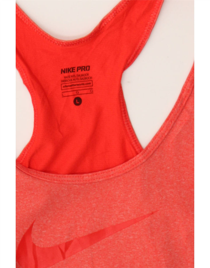 NIKE Womens Graphic Vest Top UK 14 Large Red Colourblock Polyester Vintage Nike and Second-Hand Nike from Messina Hembry 