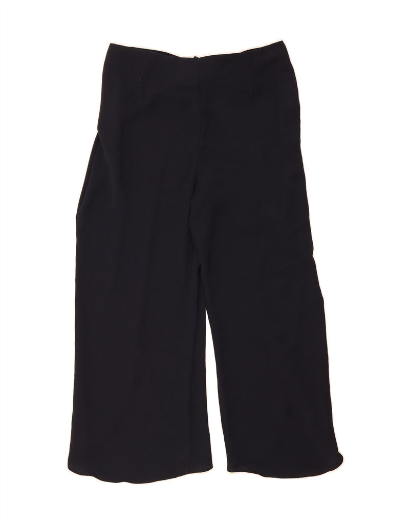 ZARA Womens Straight Cropped Trousers Large W30 L24 Navy Blue Vintage Zara and Second-Hand Zara from Messina Hembry 