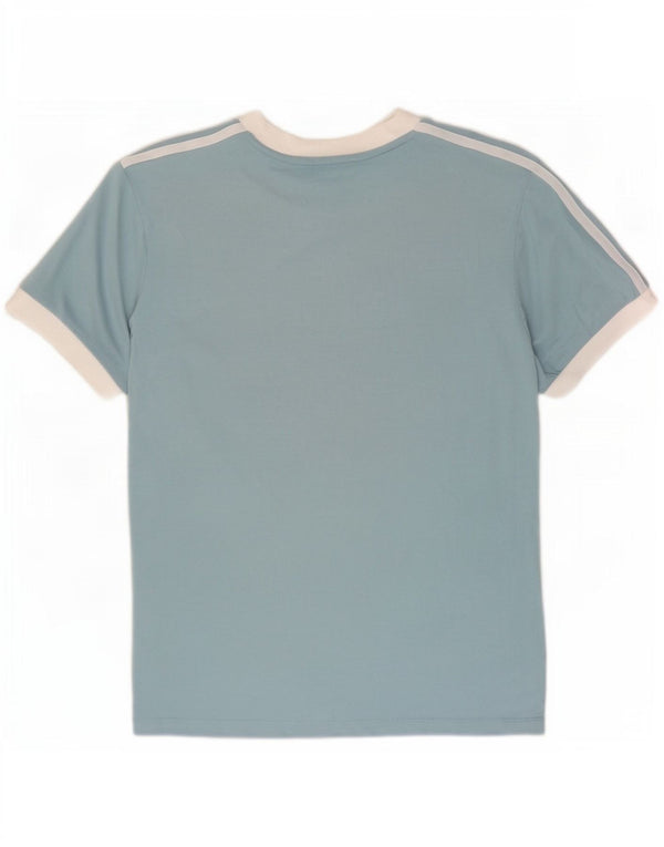 Adidas Womens T-Shirt Top UK 6 XS Blue Colourblock Cotton