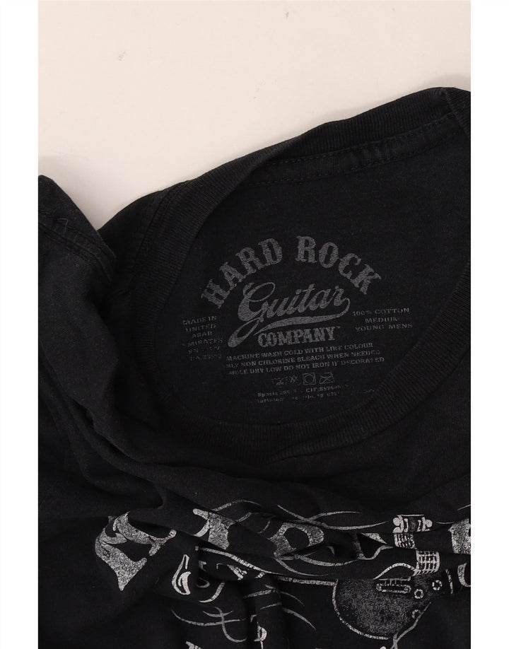 Hard Rock Cafe Mens Graphic T-Shirt Top Medium Black Cotton