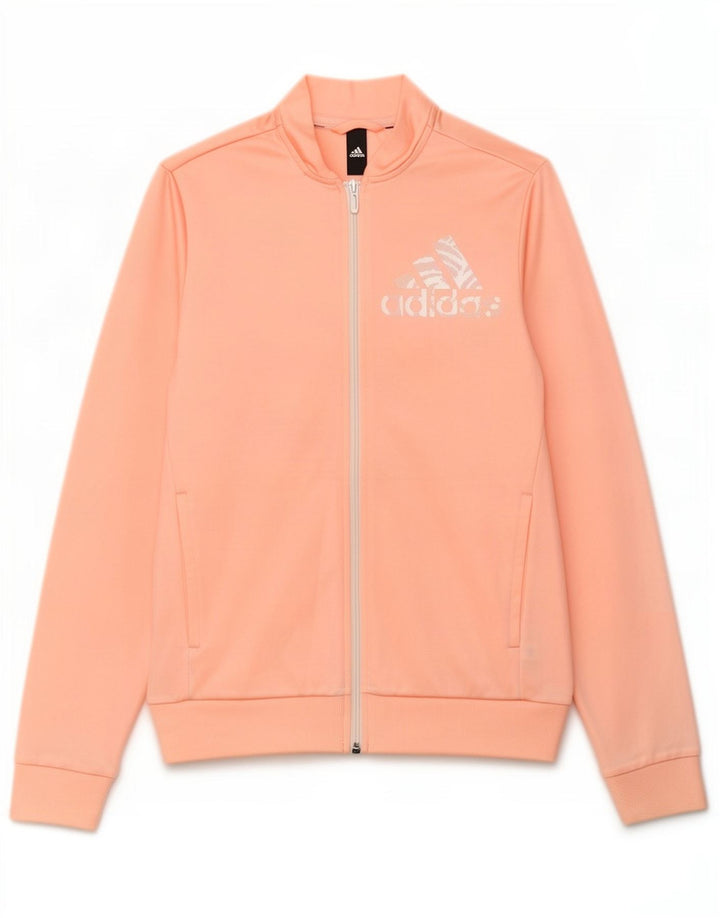 Adidas Womens Graphic Tracksuit Top Jacket UK 12 Medium Pink