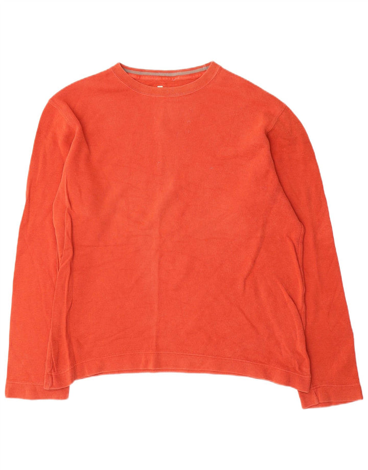 Gap Mens Top Long Sleeve Large Orange Cotton