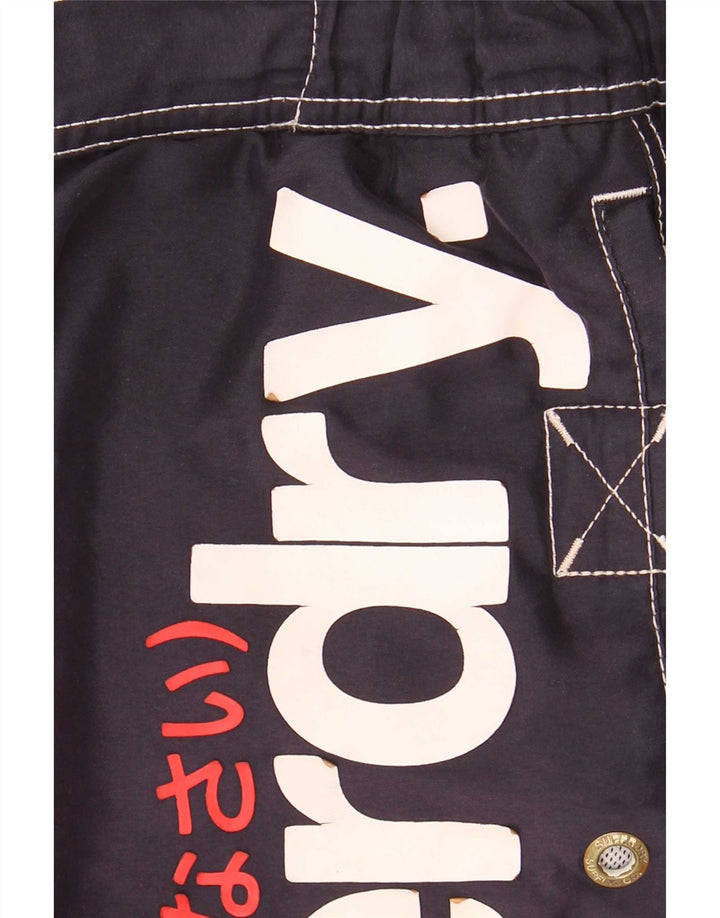 Superdry Mens Graphic Swimming Shorts Medium Navy Blue Polyester
